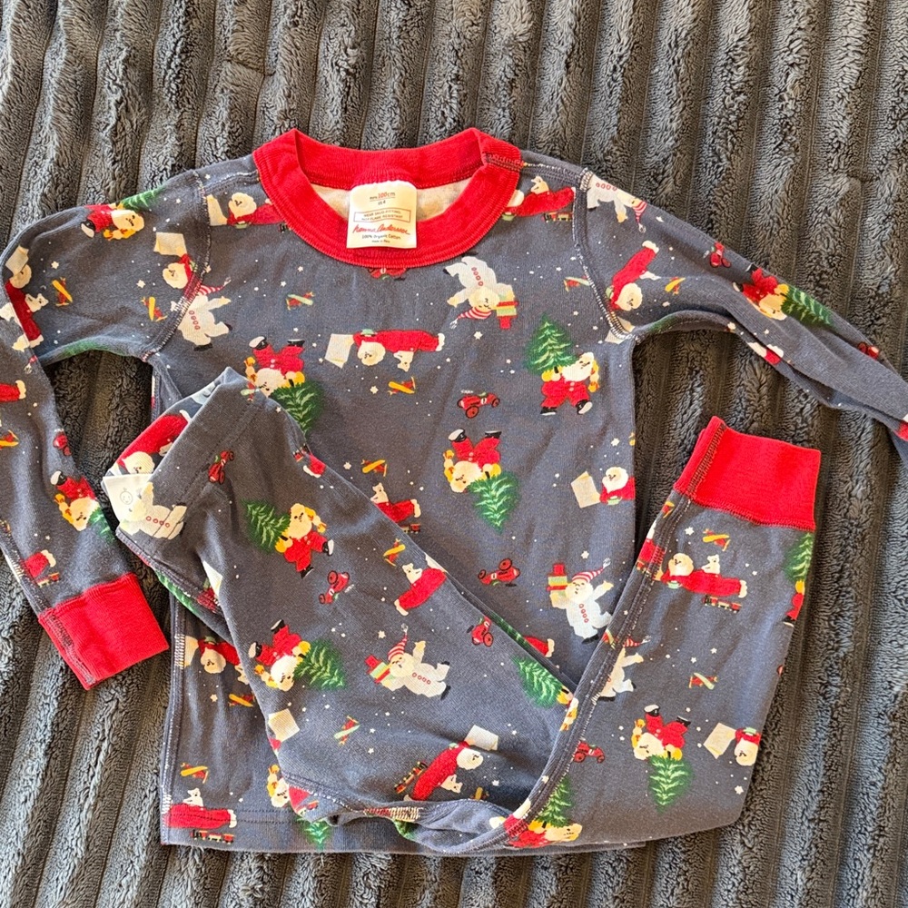 Hanna Andersson Blue and Red Holiday Pajama Set